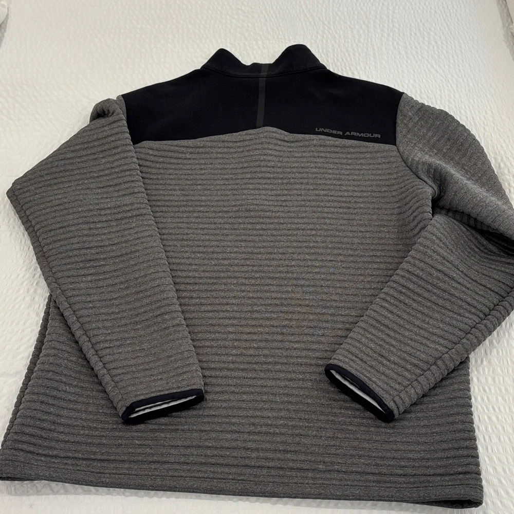 Under Armour Men's Charcoal and Black Zip-Up Sweater